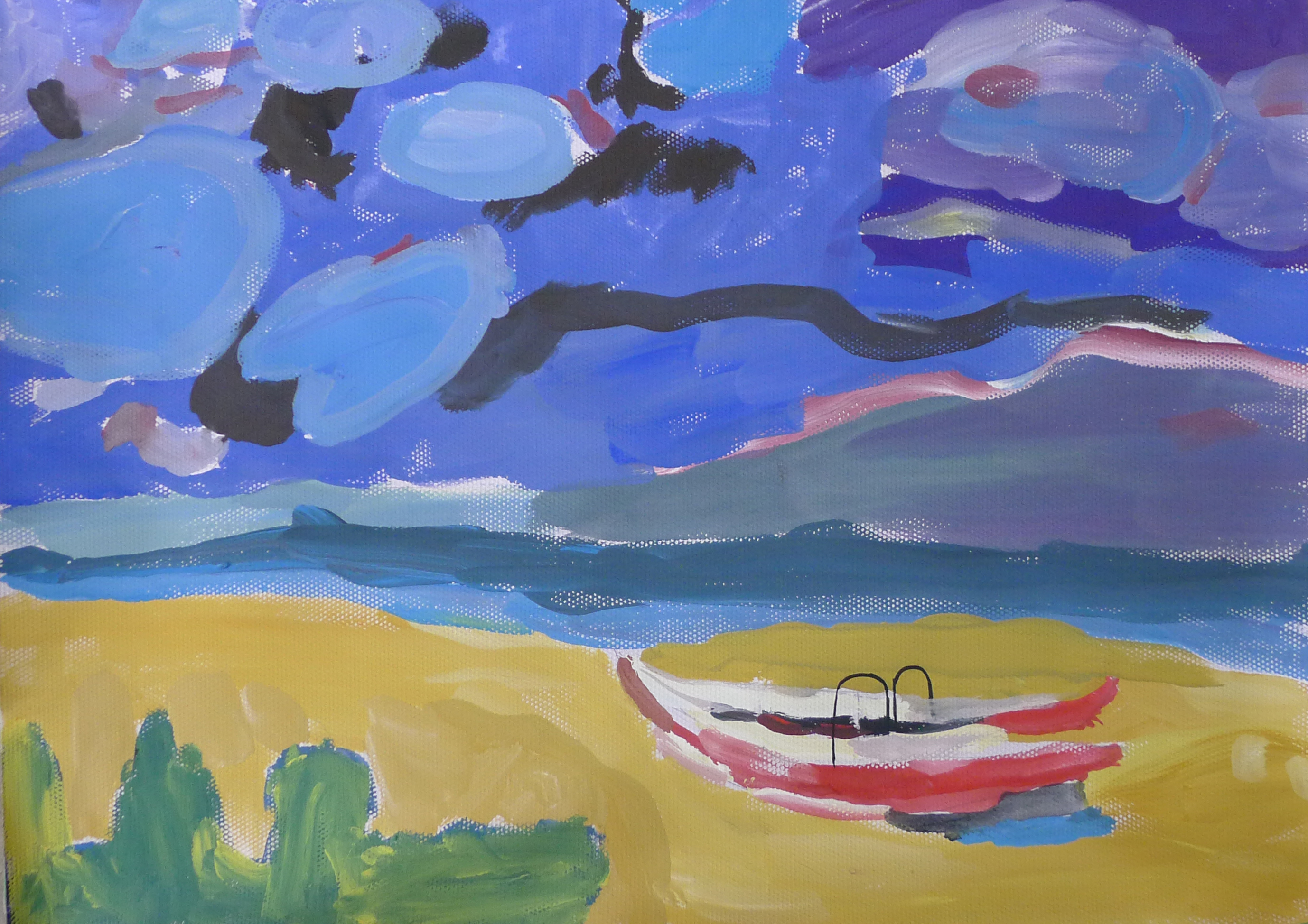 此次少儿绘画课堂主题是"水粉画",主要题材以海洋为主.