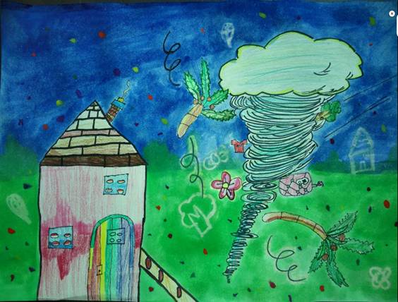 海岸线附近的高楼突然大叫了起来:"海啸来了!